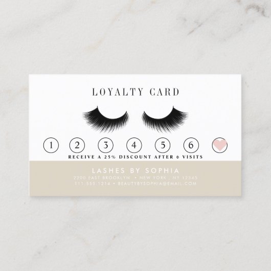 Carte De Fidélité L'artiste de maquillage de Bokeh Lashes (Dos)