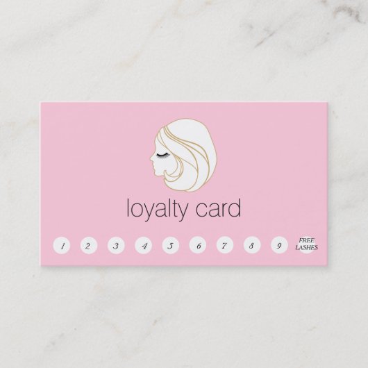 Carte De Fidélité Lash EyeLash Extensions Loyauté client 10 Punch (Devant)