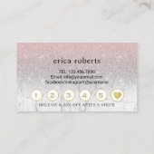 Carte De Fidélité Lashes Artiste maquillage Marbre rose Loyauté (Dos)