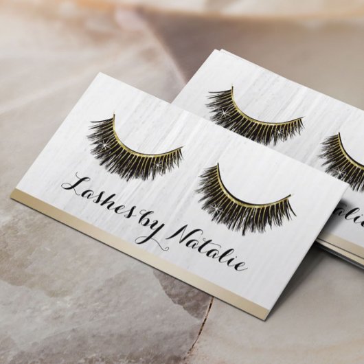 Carte De Fidélité Lashes Artiste maquillage Moderne Bordure Or Fidél