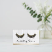 Carte De Fidélité Lashes Artiste maquillage Moderne Bordure Or Fidél (Debout devant)