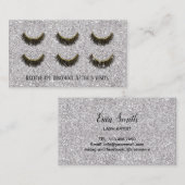 Carte De Fidélité Lashes Artiste maquillage Moderne Parties scintill (Devant / Derrière)