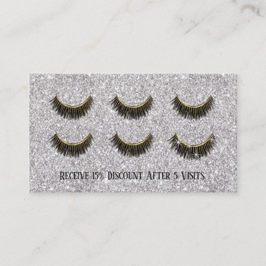 Carte De Fidélité Lashes Artiste maquillage Moderne Parties scintill (Devant)