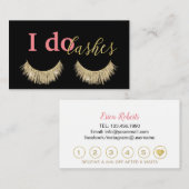 Carte De Fidélité Lashes Artiste maquillage Or moderne Eyelash Loyau (Devant / Derrière)