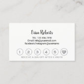Carte De Fidélité Lashes Bros maquillage Artiste Argent Parties scin (Dos)