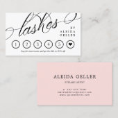 Carte de fidélité Lashes Calligraphie tourbillonna (Devant / Derrière)