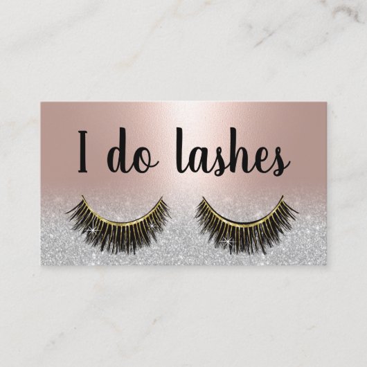 Carte De Fidélité Lashes Extensions Blush Rose Gold Salon Loyalty (Devant)