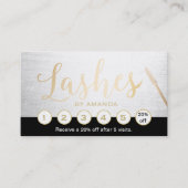 Carte De Fidélité Lashes maquillage Artiste Gold Script Loyalty Punc (Devant)