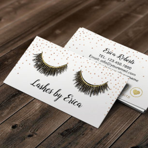 Carte De Fidélité Lashes maquillage Artiste Rose Gold Confetti Loyau