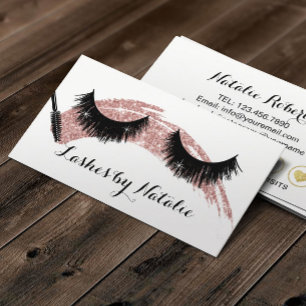 Carte De Fidélité Lashes maquillage Artiste Rose Gold Stroke Loyauté