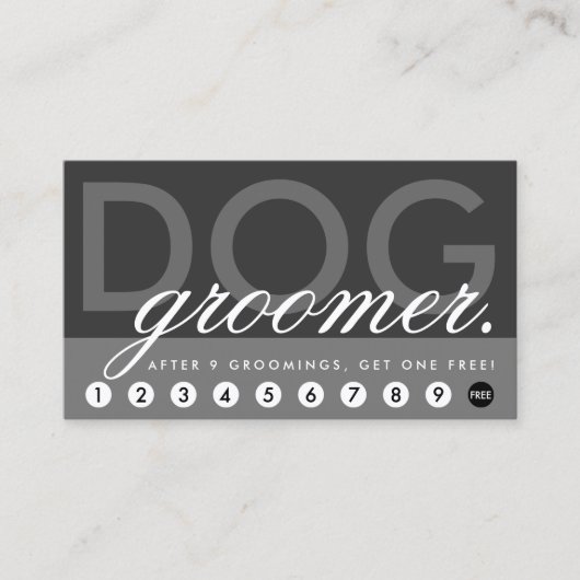 Carte De Fidélité le groomer de chien récompense le programme (Devant)