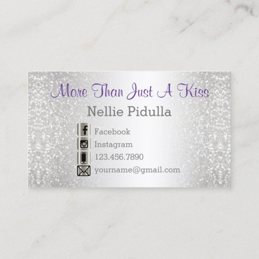 Carte De Fidélité Le pourpre pointille les lèvres et l'argent - (Dos)