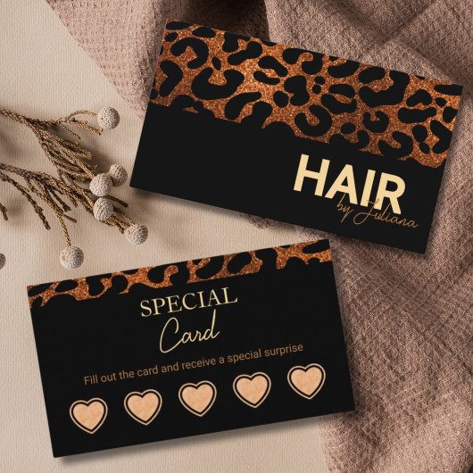 Carte de fidélité Leopard Cheetah Beauty Salon mod