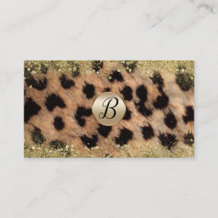 Carte de fidélité Léopard Guépard Paillettes Or