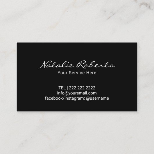 Carte De Fidélité Léopard moderne & Parties scintillant noire Salon  (Dos)