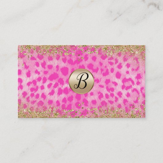 Carte De Fidélité Léopard rose Cheetah Gold Parties scintillant fidé (Devant)