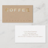 Carte De Fidélité Lettres de signes de café en haut (Devant / Derrière)