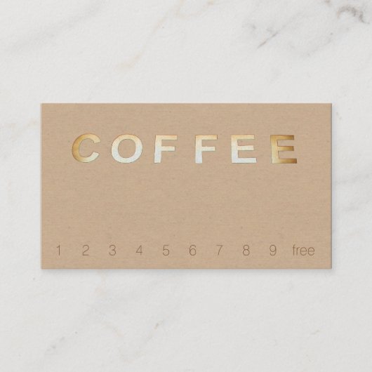Carte De Fidélité Lettres de signes de café en haut (Devant)