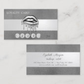 Carte De Fidélité Lèvres à gouttes métalliques, Regarder en cuir (Devant / Derrière)