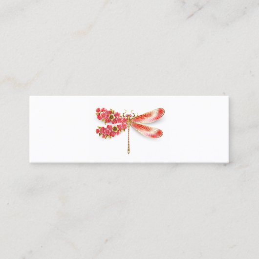 Carte De Fidélité libellule de fleurs avec sakura de bijoux (Devant)