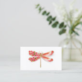 Carte De Fidélité libellule de fleurs avec sakura de bijoux (Debout devant)