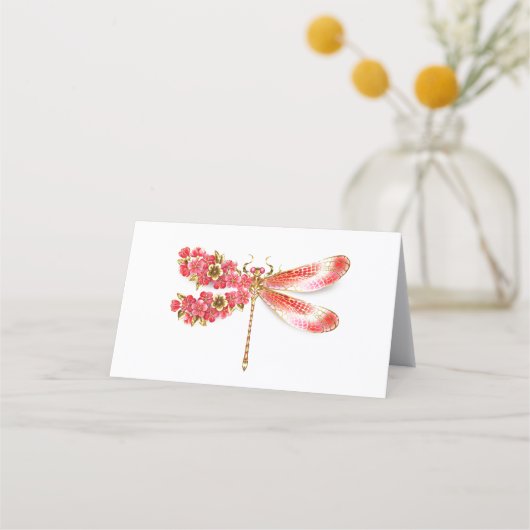 Carte De Fidélité Libellule fleur avec sakura bijoux (Devant)