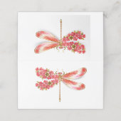 Carte De Fidélité Libellule fleur avec sakura bijoux (Extérieur déplié)
