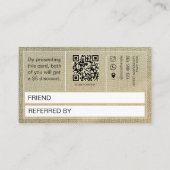 Carte De Fidélité Lin Élégant Rustique Beige (Dos)