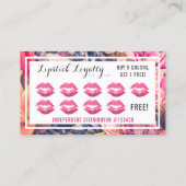 Carte De Fidélité Lipstick Distributeur Floral Kiss Lip Loyalty Punc (Dos)