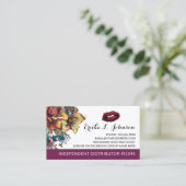 Carte De Fidélité Lipstick Distributeur Moderne Floral Loyalty Punch (Debout devant)