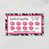 Carte De Fidélité Lipstick Distributeur Zebra Kiss Lips Loyalty Punc (Dos)