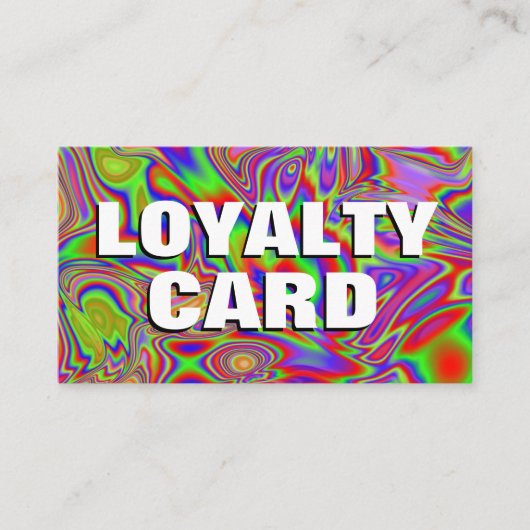 Carte De Fidélité Liquide Iridescente Rainbow Texture QR Code (Devant)