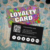 Carte De Fidélité Liquide Iridescente Rainbow Texture QR Code