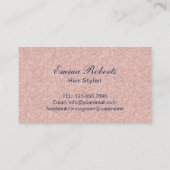 Carte De Fidélité Liste de cheveux Rose Gold Ciseau Marine Blue Loya (Dos)