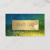 Carte De Fidélité Livre vert professionnel, Cadre, Coeurs d'or (Devant)