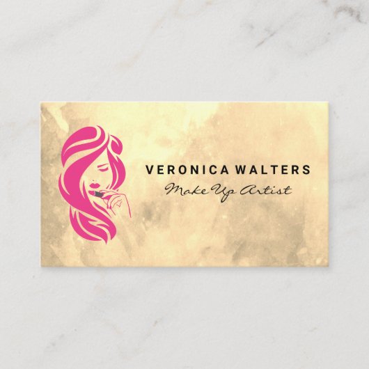 Carte De Fidélité Logo Beauté | Cheveux et maquillage (Devant)