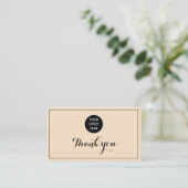 Carte De Fidélité Logo Blush Pink Merci Business Reward Punch (Debout devant)