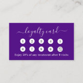 Carte De Fidélité Logo commercial de code qr de pourpre indigo (Devant)