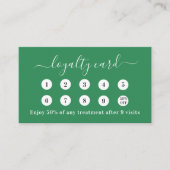 Carte De Fidélité Logo commercial de code qr vert mer (Devant)