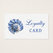 Carte de fidélité logo coquillage bleu (Devant)