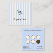 Logo Cute Blue & Ivory Stripes Boulangerie