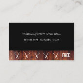 Carte De Fidélité Logo de cisaillement en bois rustique (fidélité) (Dos)