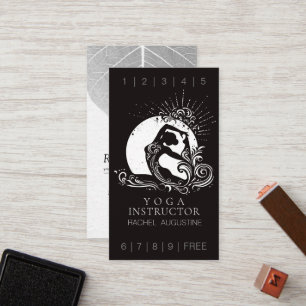 Carte De Fidélité Logo de la Pose de Yoga Pigeon Roi Pigeon Blanc No