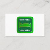 Carte De Fidélité Logo De Lit Vert, Hostel Hébergement Business (Dos)