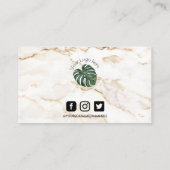 Carte de fidélité Logo de maquillage en marbre dor (Dos)