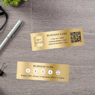 Carte De Fidélité Logo d'entreprise de code or qr
