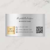 Carte De Fidélité Logo d'entreprise de code qr argent (Dos)