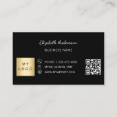 Carte De Fidélité Logo d'entreprise de code qr noir (Dos)