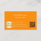 Carte De Fidélité Logo d'entreprise de code qr orange (Dos)