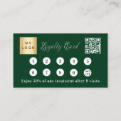 Carte De Fidélité logo d'entreprise Emerald green qr code (Devant)